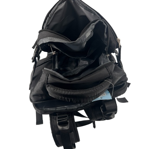 NWT Black Multi Pocket Travel Work School Backpack - Picture 3 of 10